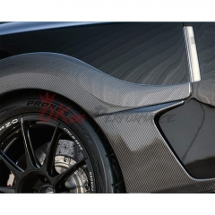 Top Secret Style Carbon Fiber Rear Fender Wheel Flare Trim Set For Nissan R35 GTR 2008-2019