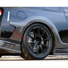 Top Secret Style Carbon Fiber Rear Fender Wheel Flare Trim Set For Nissan R35 GTR 2008-2019