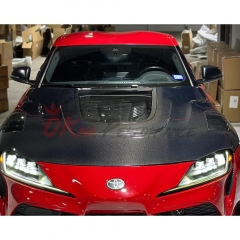 CMST Style Carbon Fiber Glass Transparent Hood For Toyota Supra MK5 A90 A91 GR 2019-2024