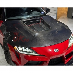 CMST Style Carbon Fiber Glass Transparent Hood For Toyota Supra MK5 A90 A91 GR 2019-2024