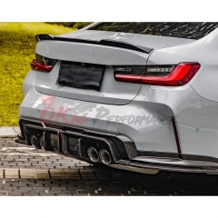 SQ Style Dry Carbon Fiber Rear Splitter For BMW G80 G81 M3 2020-2024