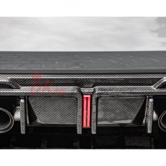 SQ Style Dry Carbon Fiber LED Brake Light Rear Diffuser For BMW G80 G81 M3 G82 G83 M4 2020-2024