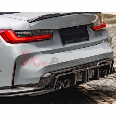 SQ Style Dry Carbon Fiber LED Brake Light Rear Diffuser For BMW G80 G81 M3 G82 G83 M4 2020-2024