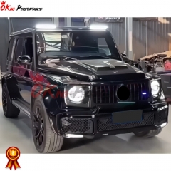 BraBx Style Dry Carbon Fiber LED Front Roof Lighting Spoiler For Mercedes Benz G Class W464 G500 AMG G63 2018-2020