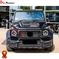 BraBx Style Dry Carbon Fiber LED Front Roof Lighting Spoiler For Mercedes Benz G Class W464 G500 AMG G63 2018-2020