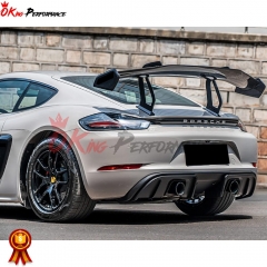 GT4RS Style Dry Carbon Fiber Rear GT Spoiler For Porsche 718 Cayman Boxster 2016-2020