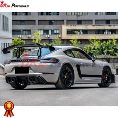 GT4RS Style Dry Carbon Fiber Rear GT Spoiler For Porsche 718 Cayman Boxster 2016-2020