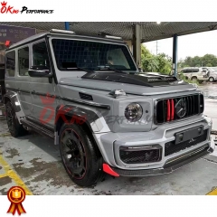 G900 Rocket Style Dry Carbon Fiber Front Lip For Mercedes Benz G Class W464 G63 AMG Brabus 2019-2022