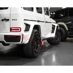 Rocket G900 Style Dry Carbon Fiber With LED Light Exhaust Muffler Tips For Mercedes Benz G Class W464 AMG G63 Brabus 2018-2024