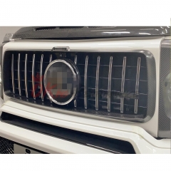 G800 Style Dry Carbon Fiber Front Grill Cover For Mercedes Benz G Class W464 G63 Brabus 2019-2025