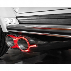 Rocket G900 Style Dry Carbon Fiber With LED Light Exhaust Muffler Tips For Mercedes Benz G Class W464 AMG G63 Brabus 2018-2024