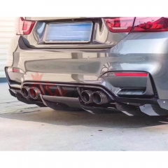 Varis Style Carbon Fiber Rear Diffuser Underboard With Lip For BMW M3 M4 F80 F82 F83 2014-2020