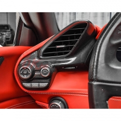 Dry Carbon Fiber AC Control Panel Cover Interiors Kits For Ferrari 488 GTB Spider 2015-2019