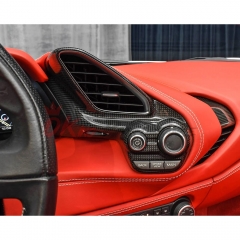 Dry Carbon Fiber AC Control Panel Cover Interiors Kits For Ferrari 488 GTB Spider 2015-2019