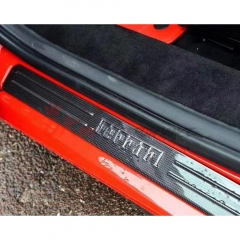 Dry Carbon Fiber Door Sills Scuff Plates Panels For Ferrari 488 GTB Spider 2015-2019