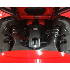 Dry Carbon Fiber Engine Bay Compartment Side Cover Kits For Ferrari 488 GTB Spider 2015-2019