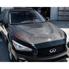 GTS Style Honeycomb Carbon Fiber Hood Bonnet For INFINITI Q50 2013-2024