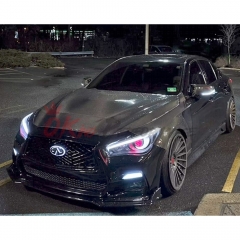 GTS Style Honeycomb Carbon Fiber Hood Bonnet For INFINITI Q50 2013-2024