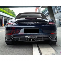 CMST Style Carbon Fiber Rear Diffuser For Porsche 718 Cayman Boxster 2016-2020