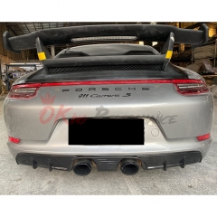 Center Exhaust Style Carbon Fiber Rear Diffuser For Porsche 911 Carrera S 4S GTS 991 991.2 2016-2018