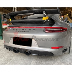 Center Exhaust Style Carbon Fiber Rear Diffuser For Porsche 911 Carrera S 4S GTS 991 991.2 2016-2018