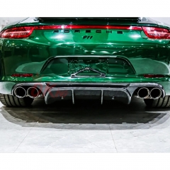 V Style Carbon Fiber Rear Diffuser For Porsche 911 Carrera S 4S GTS 991 991.1 2012-2015