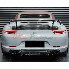 V Style Carbon Fiber Rear Diffuser For Porsche 911 Carrera S 4S GTS 991 991.1 2012-2015