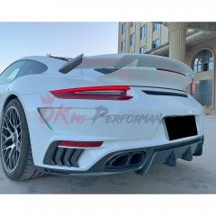 TopCar Style Carbon Fiber Rear Spoiler With Trunk Lid For Porsche 911 Carrera 991 991.1 991.2 Turbo S 2012-2018