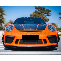 GT3RS Style PP Front Bumper With Carbon Fiber Front Lip For Porsche 911 Carrera 991 991.2 2016-2018