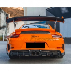 GT3RS Style FRP Rear Bumper With Dry Carbon Fiber Rear Diffuser For Porsche 911 Carrera 991 991.2 2016-2018