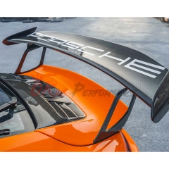 GT3RS Style Dry Carbon Fiber Rear Spoiler GT Wing With Engine Trunk Lid For Porsche 911 Carrera 991 991.2 2016-2018