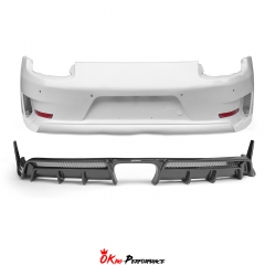 GT3RS Style FRP Rear Bumper With Dry Carbon Fiber Rear Diffuser For Porsche 911 Carrera 991 991.2 2016-2018