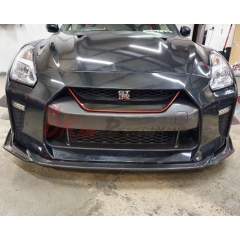 MY17 Style PP Front Bumper With Top Secret Style Carbon Fiber Front Lip For Nissan R35 GTR 2017-2019