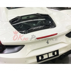 Capristo Dry Carbon Fiber Rear Engine Cover Trunk Boot Lid For Ferrari 488 Spider 2015-2018