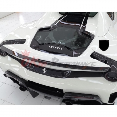 Capristo Dry Carbon Fiber Rear Engine Cover Trunk Boot Lid For Ferrari 488 Spider 2015-2018