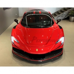 MI Style Dry Carbon Fiber Front Lip For Ferrari SF90