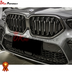 LD Style Dry Carbon Fiber Front Bumper Grille For BMW F96 X6M 2019-2023