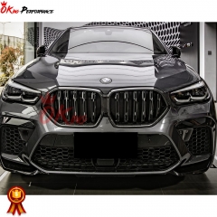 LD Style Dry Carbon Fiber Front Bumper Grille For BMW F96 X6M 2019-2023