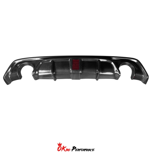 LED Brake Light Style Carbon Fiber Rear Diffuser For INFINITI Q60 2016-2022