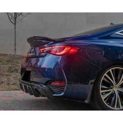 PSM Style Carbon Fiber Trunk Spoiler Rear Wing For Infiniti Q60 2016-2022