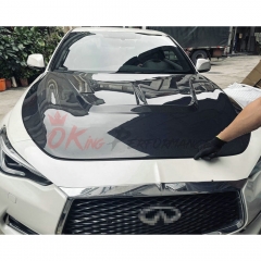 Vented Style Carbon Fiber Hood For Infiniti Q60 2016-2022