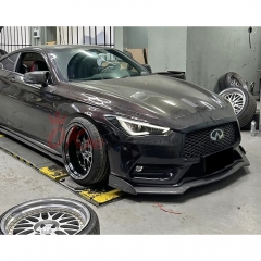 V Style Carbon Fiber Front Lip For Infiniti Q60 2016-2022