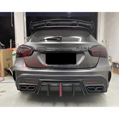 Carbon Fiber (Cfrp) Rear Diffuser With LED For GLA45 X156 2014-2020