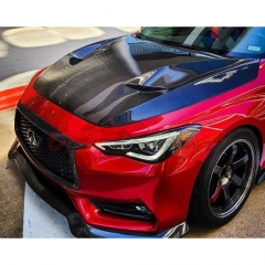 Vented Style Carbon Fiber Hood For Infiniti Q60 2016-2022