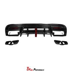 Carbon Fiber (Cfrp) Rear Diffuser With LED For GLA45 X156 2014-2020