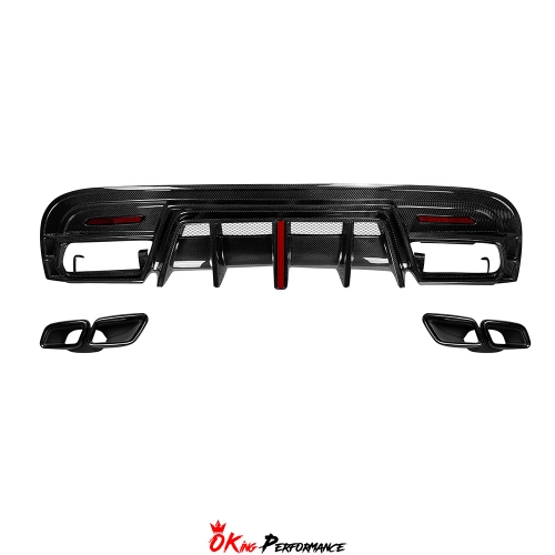 Carbon Fiber (Cfrp) Rear Diffuser With LED For GLA45 X156 2014-2020