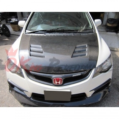 Mugen Style Carbon Fiber (CFRP) Hood For Honda Civic FD2 2006-2010