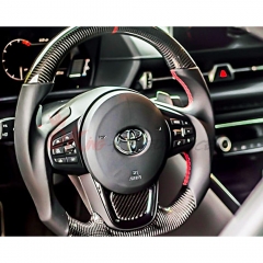 V1 Custom Made Carbon Fiber LED Display Steering Wheel For Toyota GR Supra MK5 A90 A91 2019-2024