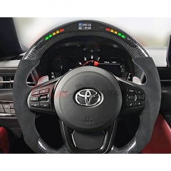 V1 Custom Made Carbon Fiber LED Display Steering Wheel For Toyota GR Supra MK5 A90 A91 2019-2024