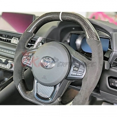 V1 Custom Made Carbon Fiber LED Display Steering Wheel For Toyota GR Supra MK5 A90 A91 2019-2024